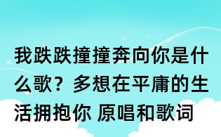 我跌跌撞撞奔向你是什么歌?多想在平庸的生活擁抱你 原唱和歌詞