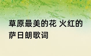 草原最美的花 火紅的薩日朗歌詞