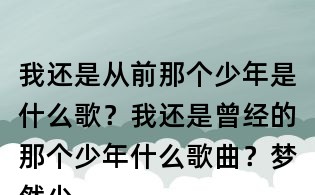 我還是從前那個少年是什么歌?我還是曾經的那個少年什么歌曲?夢然少年歌詞