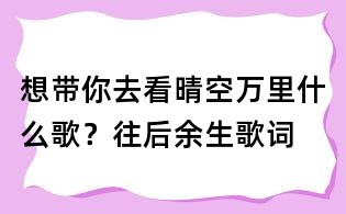 想帶你去看晴空萬(wàn)里什么歌?往后余生歌詞