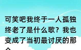 可笑吧我終于一人孤獨終老了是什么歌？我也變成了當初最討厭的那個他什么歌？王佳楊遺憾歌詞