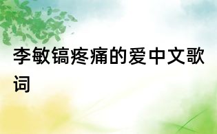 李敏鎬疼痛的愛中文歌詞