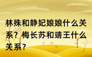 林殊和靜妃娘娘什么關系?梅長蘇和靖王什么關系?