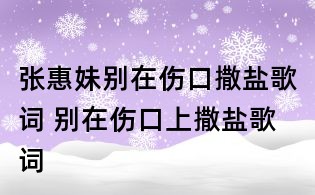 張惠妹別在傷口撒鹽歌詞 別在傷口上撒鹽歌詞