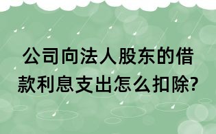  公司向法人股東的借款利息支出怎么扣除?