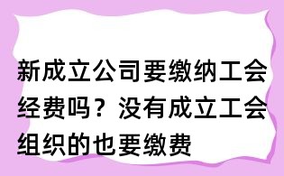 新成立公司要繳納工會(huì)經(jīng)費(fèi)嗎?沒有成立工會(huì)組織的也要繳費(fèi)