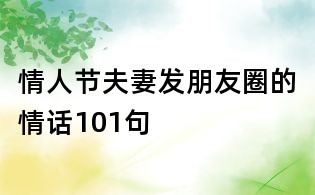 情人節夫妻發朋友圈的情話101句