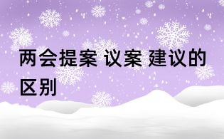 兩會提案 議案 建議的區(qū)別