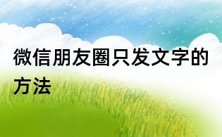 微信朋友圈只發文字的方法