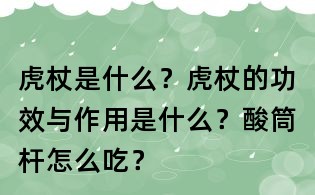 虎杖是什么？虎杖的功效與作用是什么？酸筒桿怎么吃？