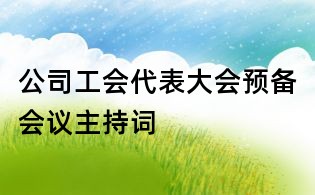 公司工會代表大會預備會議主持詞