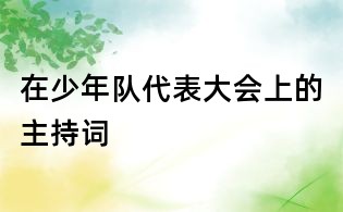 在少年隊代表大會上的主持詞