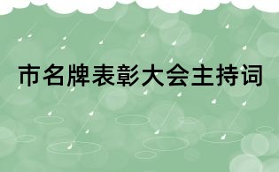 市名牌表彰大會(huì)主持詞