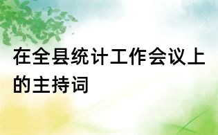 在全縣統計工作會議上的主持詞