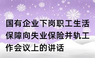 國有企業(yè)下崗職工生活保障向失業(yè)保險(xiǎn)并軌工作會(huì)議上的講話