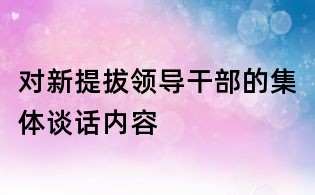 對新提拔領導干部的集體談話內容