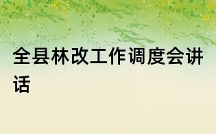 全縣林改工作調度會講話