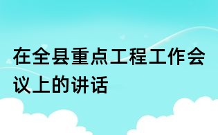 在全縣重點工程工作會議上的講話