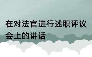 在對法官進行述職評議會上的講話