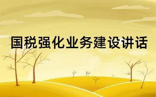 國稅強化業務建設講話