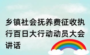 鄉鎮社會撫養費征收執行百日大行動動員大會講話