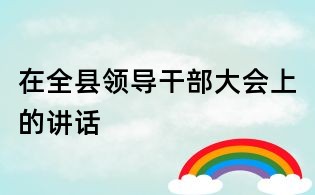 在全縣領(lǐng)導(dǎo)干部大會上的講話