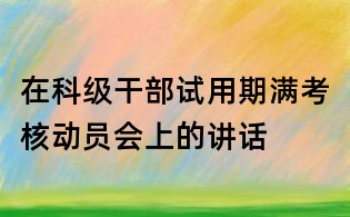 在科級干部試用期滿考核動員會上的講話