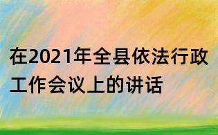 在2021年全縣依法行政工作會議上的講話