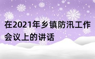 在2021年鄉鎮防汛工作會議上的講話