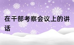 在干部考察會議上的講話
