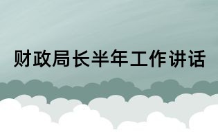 財政局長半年工作講話