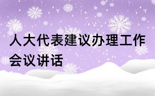 人大代表建議辦理工作會議講話