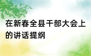 在新春全縣干部大會上的講話提綱