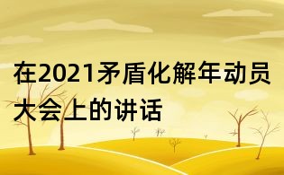 在2021矛盾化解年動員大會上的講話