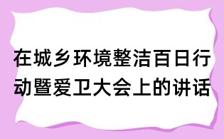 在城鄉環境整潔百日行動暨愛衛大會上的講話