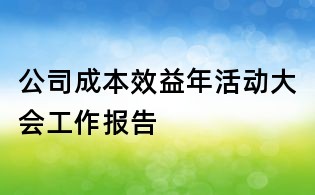 公司成本效益年活動大會工作報告