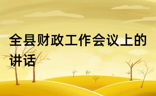 全縣財政工作會議上的講話