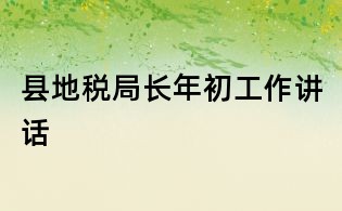 縣地稅局長年初工作講話
