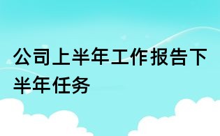 公司上半年工作報告下半年任務