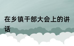 在鄉鎮干部大會上的講話