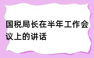 國稅局長在半年工作會議上的講話