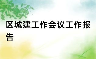 區城建工作會議工作報告