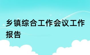 鄉鎮綜合工作會議工作報告