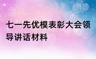 七一先優模表彰大會領導講話材料