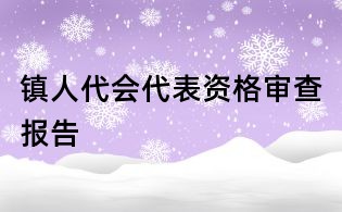 鎮人代會代表資格審查報告