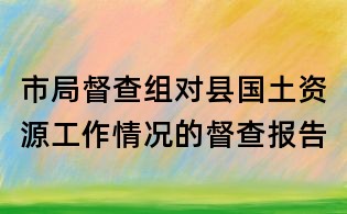 市局督查組對縣國土資源工作情況的督查報告