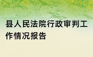 縣人民法院行政審判工作情況報告