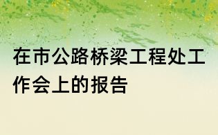 在市公路橋梁工程處工作會上的報告