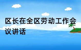 區長在全區勞動工作會議講話