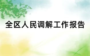 全區人民調解工作報告